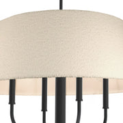 Dainolite Dalia 24in 4-Light Chandelier | Transitional Matte Black and White Boucle Fabric | Dining Room & Entryway | 24 x 24 x 18 in | Model DAL-244C-MB