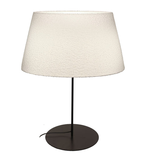 Dainolite Dalia 1-Light Table Lamp | Transitional Matte Black Metal and White Boucle Fabric | Living Room & Bedroom Accent | 22 x 22 x | Model DAL-281T-MB
