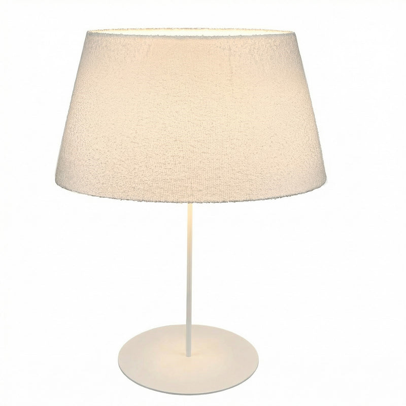 Dainolite Dalia 1-Light Table Lamp | Transitional Matte White Metal and White Boucle Fabric | Living Room & Bedroom Accent | 22 x 22 x | Model DAL-281T-MW