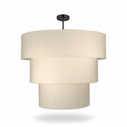 Dainolite Dalia 30in 9-Light Tiered Pendant | Transitional Matte Black and White Boucle Fabric | Dining Room & Kitchen Island | 30 x | Model DAL-309P-MB
