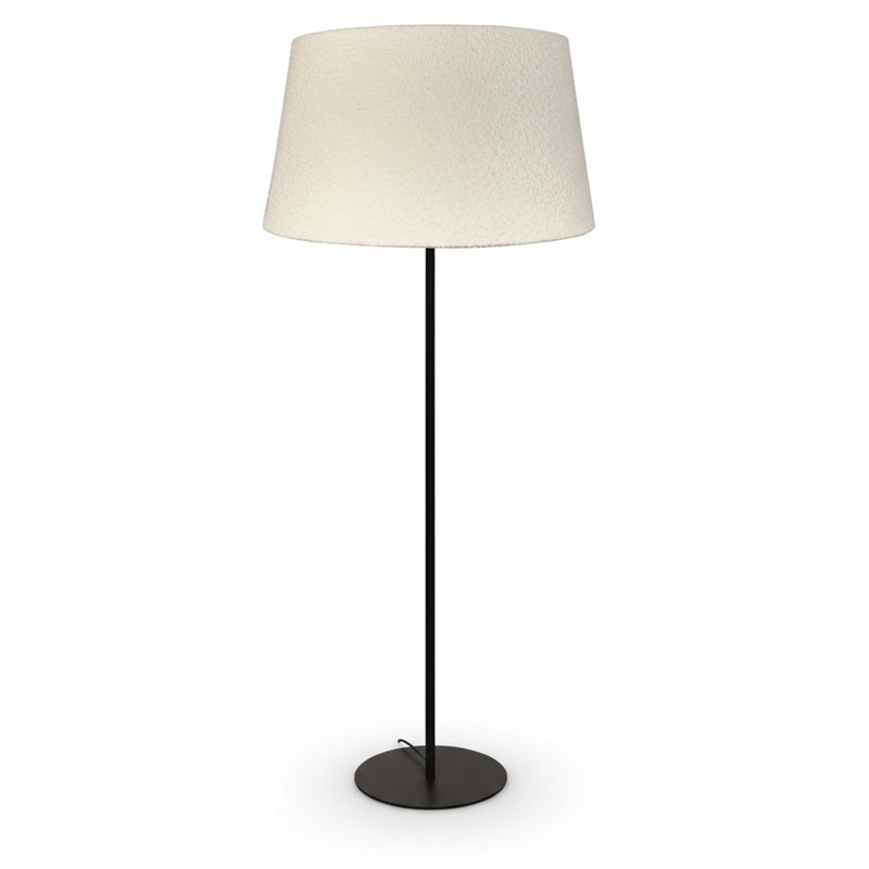 Dainolite Dalia 26in 1-Light Floor Lamp | Transitional Matte Black and White Boucle Fabric | Living Room & Bedroom Reading Lamp | 26 x | Model DAL-611F-MB