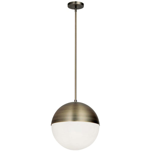 Dainolite Dayana 14in 3-Light Pendant | Antique Brass and White Glass | Kitchen Island & Dining Room | 14 x 14 x 14 in | Model DAY-143P-AB