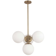 Dainolite Dayana 21in 4-Light Pendant | Transitional Aged Brass and White Opal Glass | Kitchen Island & Dining Room | Model DAY-214P-AGB