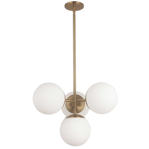 Dainolite Dayana 21in 4-Light Pendant | Transitional Aged Brass and White Opal Glass | Kitchen Island & Dining Room | Model DAY-214P-AGB