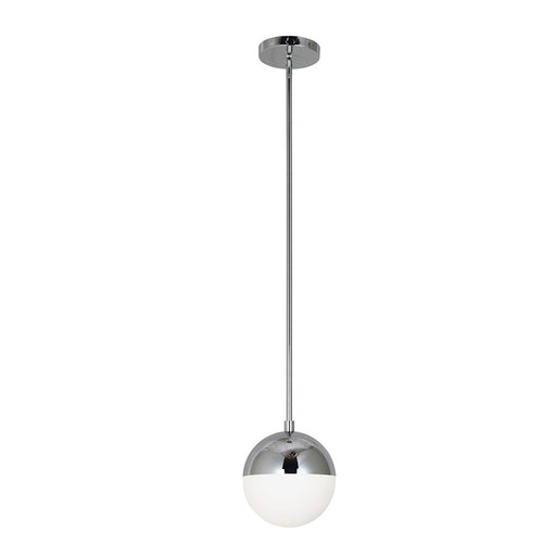 Dainolite Dayana 7in 1-Light Pendant | Polished Chrome and White Glass | Kitchen Island | 7 x 7 x 8 in | Model DAY-71P-PC