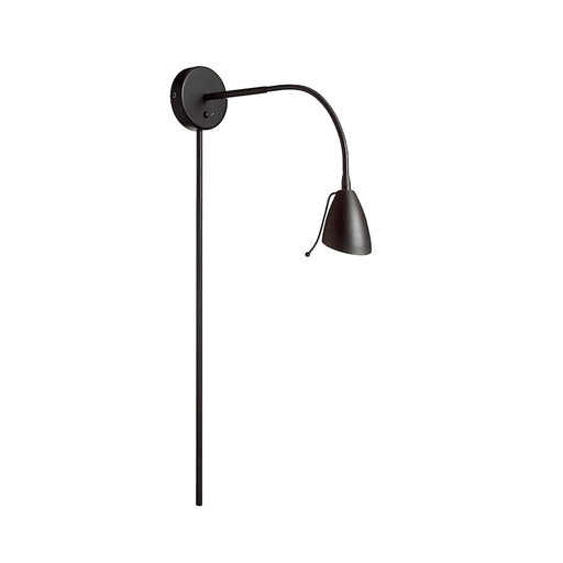 Dainolite Windford 20in 1-Light Wall Sconce | Matte Black Metal Gooseneck | Bedroom & Office | 20 x 4.5 x 4.5 in | Model DGUW224-MB