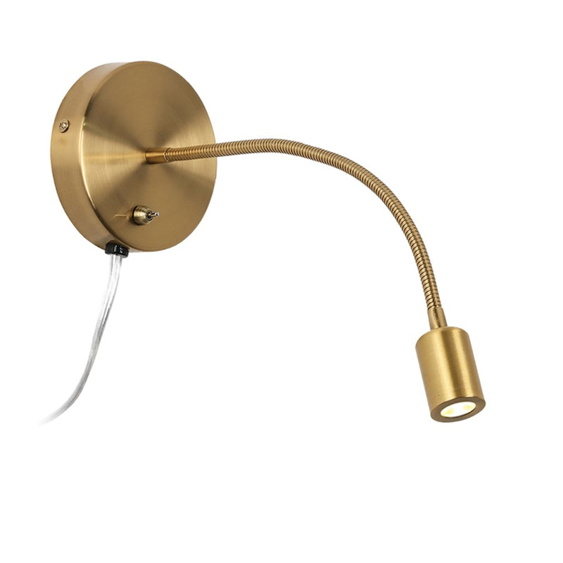 Dainolite Wynne 14in 1-Light Wall Sconce | Transitional Aged Brass Metal with Diffuser | Bedroom & Office Reading Light | Model DLEDW-263-AGB