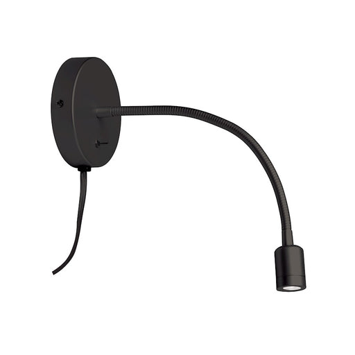 Dainolite Wynne 14in 1-Light Wall Sconce | Modern Matte Black Metal with Diffuser | Bedroom & Office Reading Light | 210 Lumens | Model DLEDW-263-MB