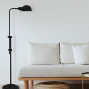 Dainolite Fedora 1-Light Adjustable Pharmacy Floor Lamp | Traditional Matte Black Metal | Living Room & Bedroom Reading Light | Model DM1958F-MB