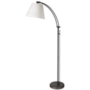 Dainolite Felix 61in 1-Light Floor Lamp | Modern Matte Black and White Fabric Shade | Living Room & Reading Nook | Model DM2578-F-MB