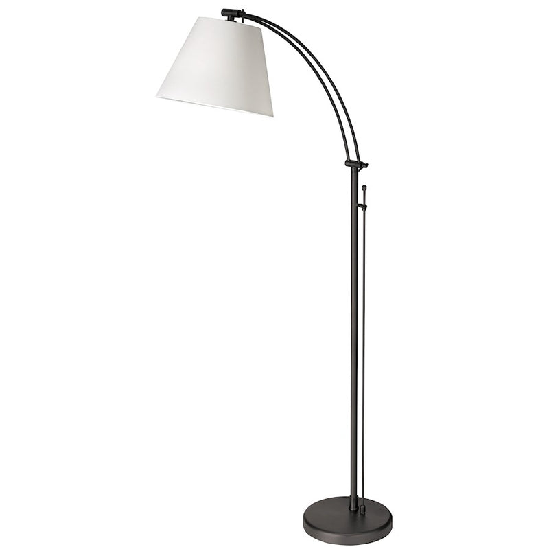 Dainolite Felix 61in 1-Light Floor Lamp | Modern Matte Black and White Fabric Shade | Living Room & Reading Nook | Model DM2578-F-MB