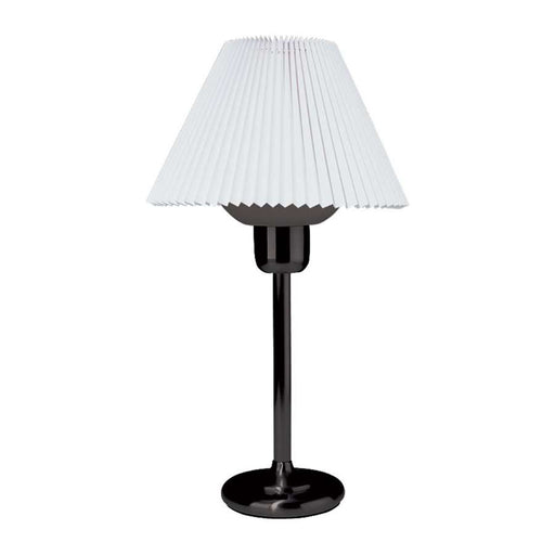 Dainolite DM980 1-Light Table Lamp | Modern Black Metal with Glass and Fabric Shade | Living Room & Bedroom Desk Lamp | 25 in H | Model DM980-BK