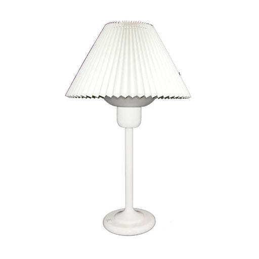 Dainolite DM980 1-Light Table Lamp | White Metal, Glass, and Fabric Shade | Living Room & Bedroom Accent | 25 in H | Model DM980-WH