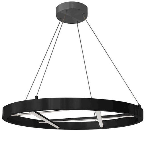 Dainolite Dante 24in 1-Light LED Pendant | Modern Matte Black and White Silicone | Kitchen Island & Dining Room | Model DNT-2440LEDC-MB