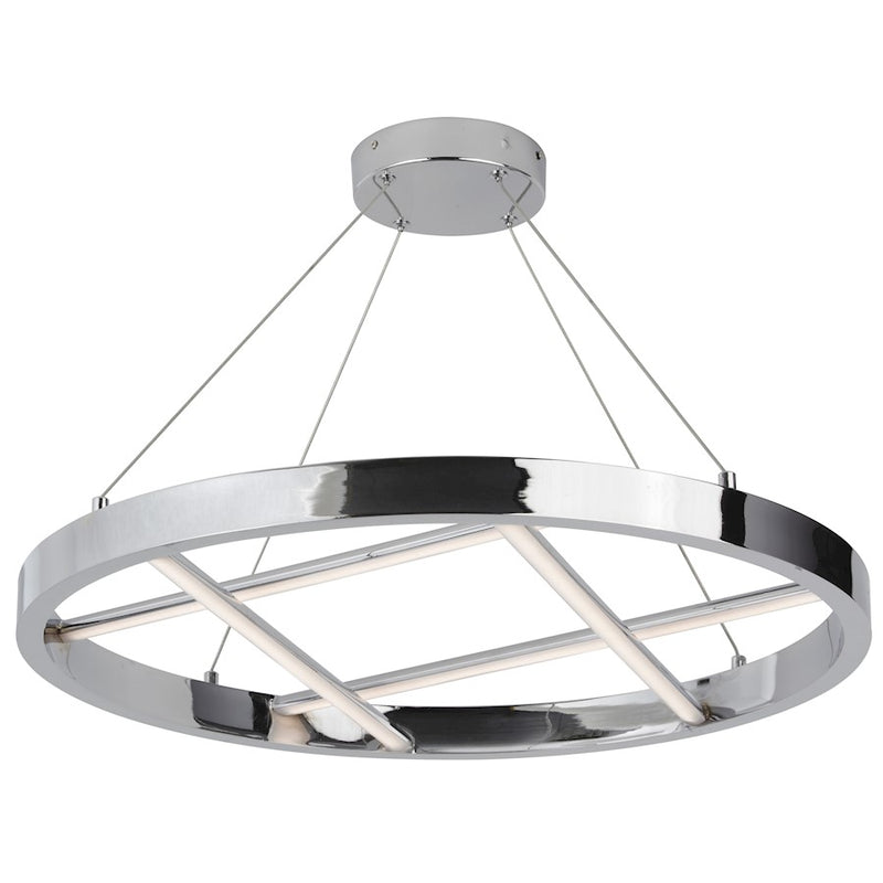 Dainolite Dante 24in 1-Light LED Pendant | Modern Polished Chrome and White Silicone | Kitchen Island & Dining Room | Model DNT-2440LEDC-PC