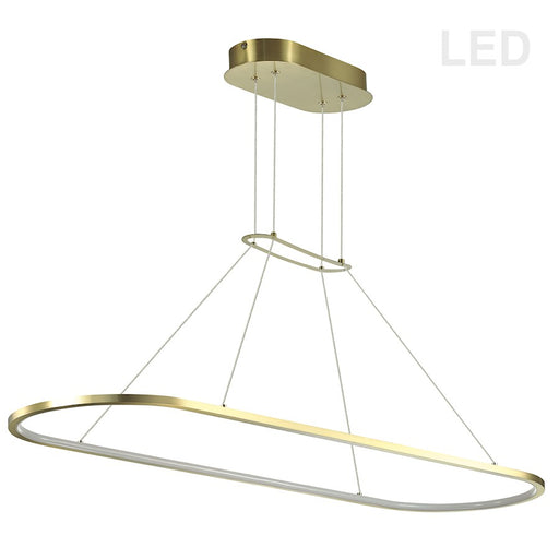 Dainolite Daytona 40in 1-Light Pendant | Modern Aged Brass Metal | Kitchen Island & Dining Room | 12-72in Drop, 3200 Lumens | Model DTA-4046LEDHP-AGB