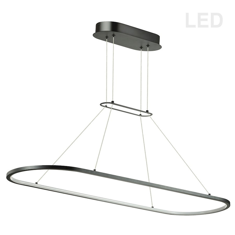 Dainolite Daytona 40in 1-Light LED Pendant | Modern Matte Black Metal | Kitchen Island & Dining Room | 3200 Lumens 3000K Dimmable | Model DTA-4046LEDHP-MB