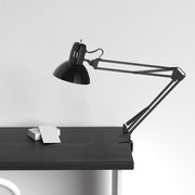 Dainolite DXL334 36in Spring Balance Clamp-On Desk Lamp | Gloss Black Steel | Office & Workshop Task Light | Model DXL334-X-BK