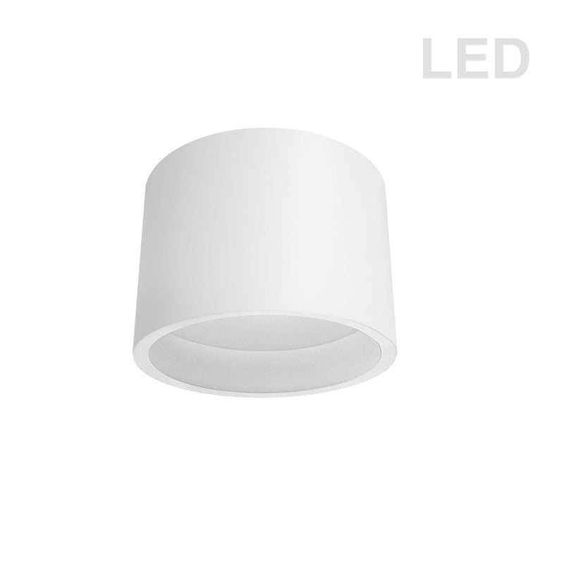 Dainolite Echo 10in 1-Light Flush Mount | Modern Matte White and Frosted Acrylic | Bedroom & Hallway | 10 x 10 x 7 in | Model ECO-C1015-MW
