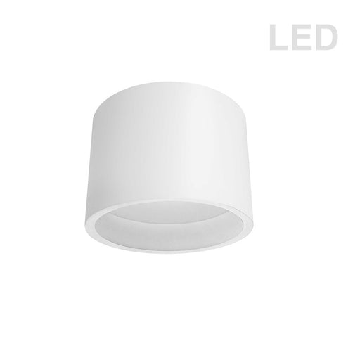 Dainolite Echo 10in 1-Light Flush Mount | Modern Matte White and Frosted Acrylic | Bedroom & Hallway | 10 x 10 x 7 in | Model ECO-C1015-MW