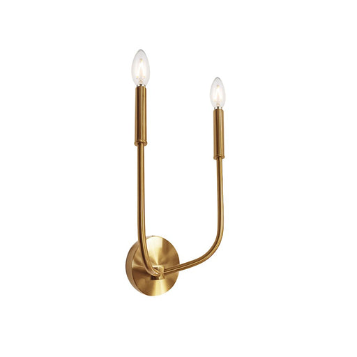 Dainolite Eleanor 15in 2-Light Wall Sconce | Aged Brass Metal | Bedroom & Hallway Accent | 7 x 4 x 15 in | Model ELN-152W-AGB