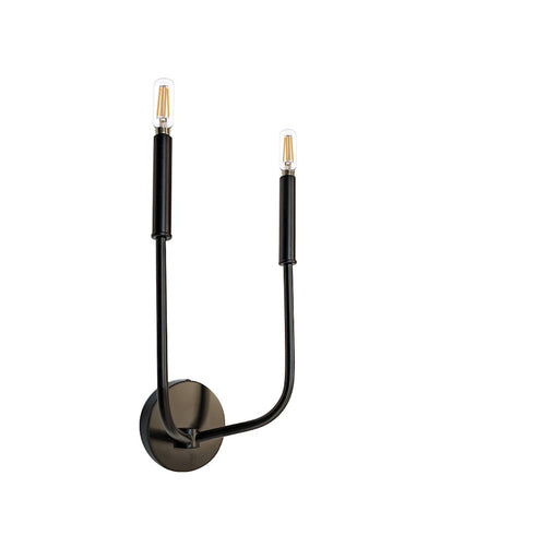 Dainolite Eleanor 15in 2-Light Wall Sconce | Matte Black Metal | Bedroom & Hallway Accent | 7 x 4 x 15 in | Model ELN-152W-MB