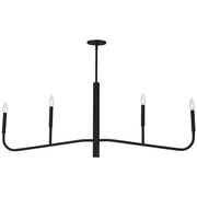 Dainolite Eleanor 48in 4-Light Chandelier | Transitional Matte Black Metal | Dining Room & Foyer | 48 x 2 x 18 in | Model ELN-484HC-MB