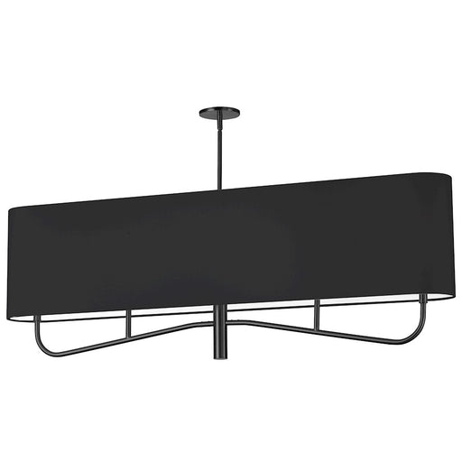 Dainolite Eleanor 54in 4-Light Chandelier | Transitional Matte Black and Black Fabric | Dining Room & Foyer | 54 x 7 x 19 in | Model ELN-544HC-MB-797