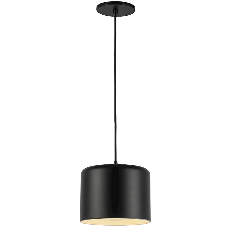 Dainolite Emilia 8in 1-Light Pendant | Matte Black Metal | Kitchen Island & Dining Room | 8 x 8 x 6 in | Model EMI-81P-MB