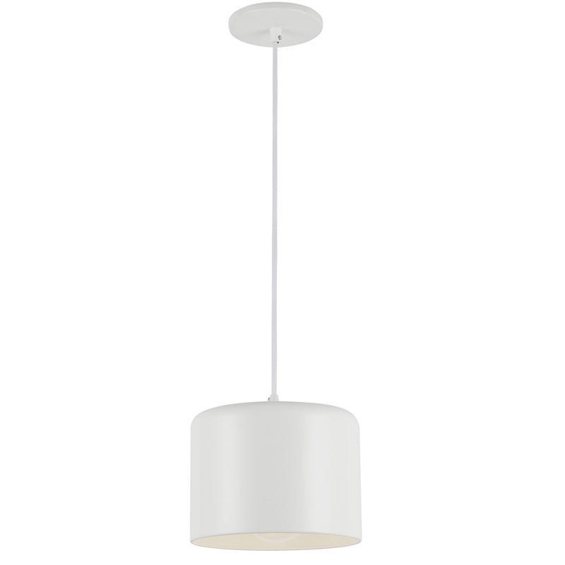 Dainolite Emilia 8in 1-Light Pendant | Matte White Metal | Kitchen Island & Dining Room | 8 x 8 x 6 in | Model EMI-81P-MW