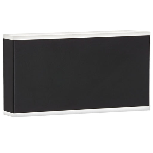 Dainolite Emery 10in 2-Light Outdoor Wall Sconce | Modern Matte Black and White Acrylic | Outdoor Covered Patio & Entryway | Model EMY-105OD-20W-MB