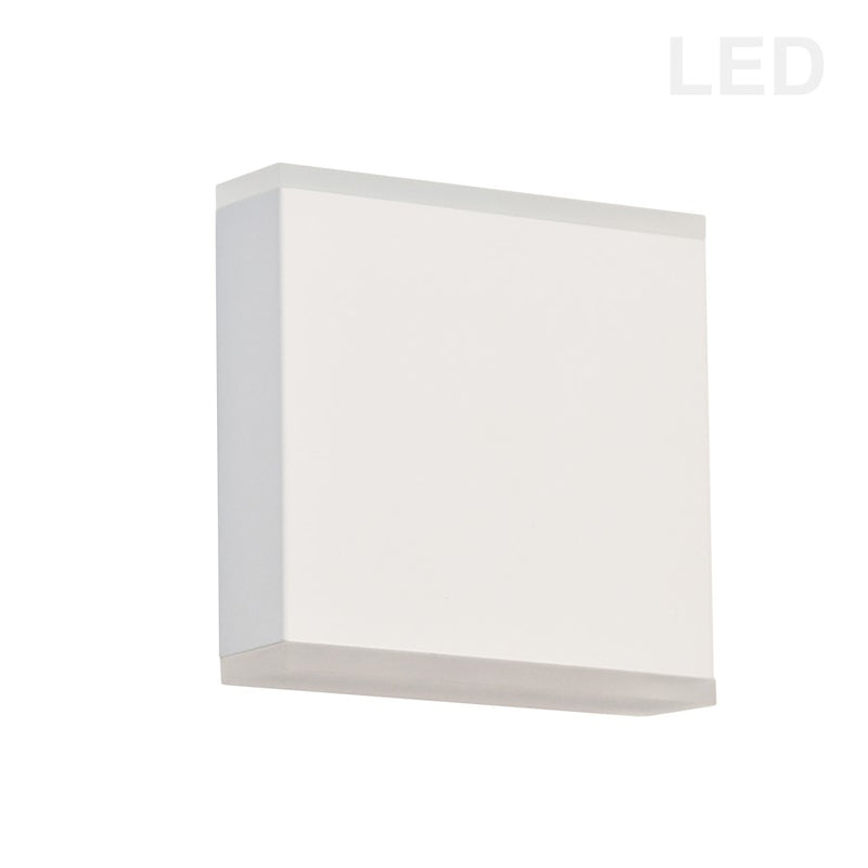 Dainolite Emery 5in 2-Light LED Sconce | Modern Matte White and Frosted Acrylic | Hallway & Bathroom | 5 x 2 x 5 in | Model EMY-550-5W-MW