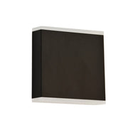 Dainolite Emery 5in 2-Light LED Outdoor Wall Sconce | Modern Matte Black and White Acrylic | Covered Patio & Entryway | Model EMY-550OD-5W-MB