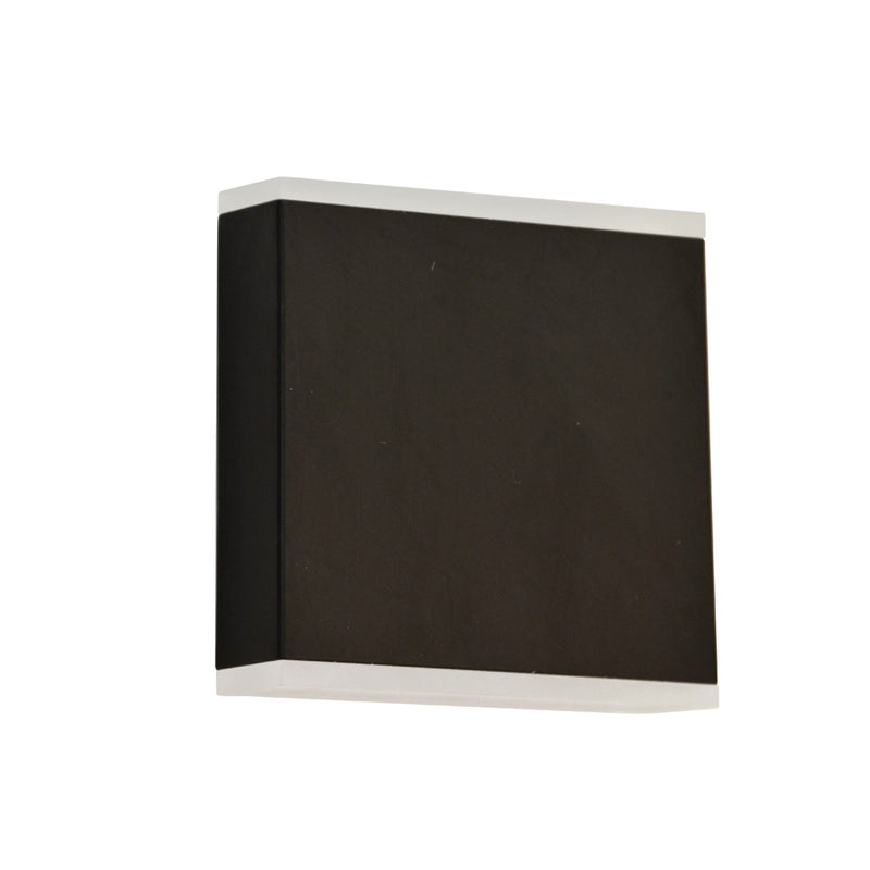 Dainolite Emery 5in 2-Light LED Outdoor Wall Sconce | Modern Matte Black and White Acrylic | Covered Patio & Entryway | Model EMY-550OD-5W-MB