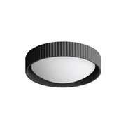 Dainolite Fabiana 13in 1-Light LED Flush Mount | Transitional Matte Black Metal and White Glass | Hallway & Bathroom Ceiling | 13 | Model FBN-1330LEDFH-MB