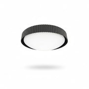 Dainolite Fabiana 13in 1-Light LED Flush Mount | Transitional Matte Black Metal and White Glass | Hallway & Bathroom Ceiling | 13 | Model FBN-1330LEDFH-MB