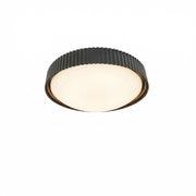 Dainolite Fabiana 13in 1-Light LED Flush Mount | Transitional Matte Black Metal and White Glass | Hallway & Bathroom Ceiling | 13 | Model FBN-1330LEDFH-MB