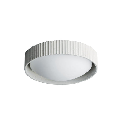 Dainolite Fabiana 13in 1-Light LED Flush Mount | Transitional Matte White Metal and White Glass | Hallway & Bathroom Ceiling | Model FBN-1330LEDFH-MW