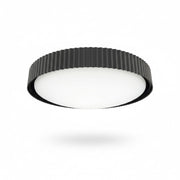 Dainolite Fabiana 18in 1-Light LED Flush Mount | Transitional Matte Black Metal and White Glass | Hallway & Bathroom Ceiling | 18 | Model FBN-1840LEDFH-MB