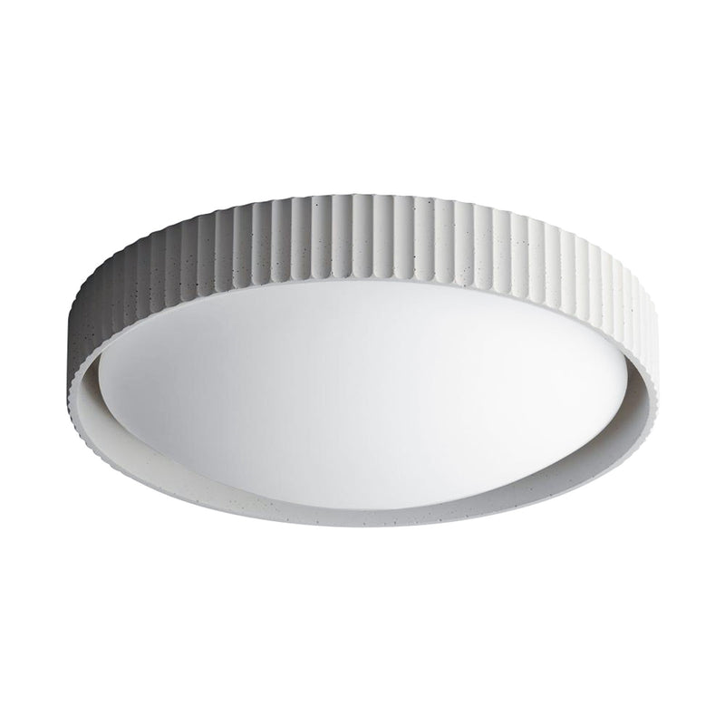 Dainolite Fabiana 18in 1-Light LED Flush Mount | Transitional Matte White Metal and White Glass | Hallway & Home Office | 18 x 18 | Model FBN-1840LEDFH-MW