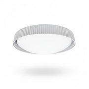 Dainolite Fabiana 18in 1-Light LED Flush Mount | Transitional Matte White Metal and White Glass | Hallway & Home Office | 18 x 18 | Model FBN-1840LEDFH-MW