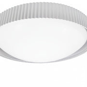 Dainolite Fabiana 18in 1-Light LED Flush Mount | Transitional Matte White Metal and White Glass | Hallway & Home Office | 18 x 18 | Model FBN-1840LEDFH-MW