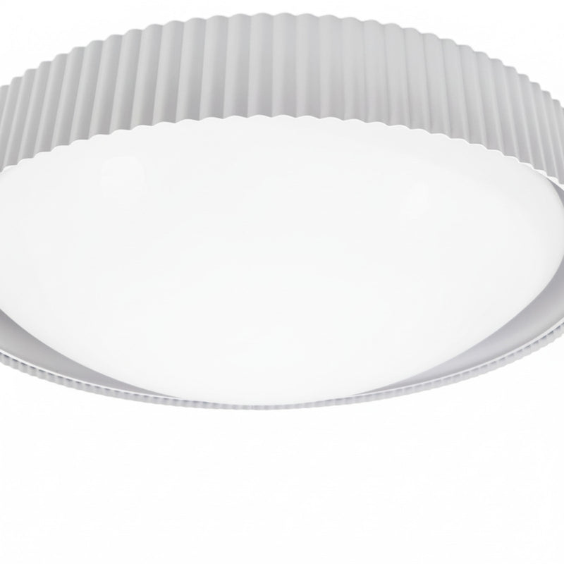 Dainolite Fabiana 18in 1-Light LED Flush Mount | Transitional Matte White Metal and White Glass | Hallway & Home Office | 18 x 18 | Model FBN-1840LEDFH-MW