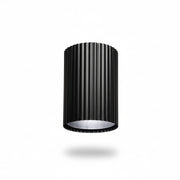 Dainolite Fabiana 5in 1-Light LED Cylinder Flush Mount | Transitional Matte Black Metal and White Acrylic | Hallway & Office | 5 x | Model FBN-515LEDFH-MB