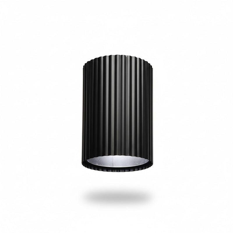Dainolite Fabiana 5in 1-Light LED Cylinder Flush Mount | Transitional Matte Black Metal and White Acrylic | Hallway & Office | 5 x | Model FBN-515LEDFH-MB