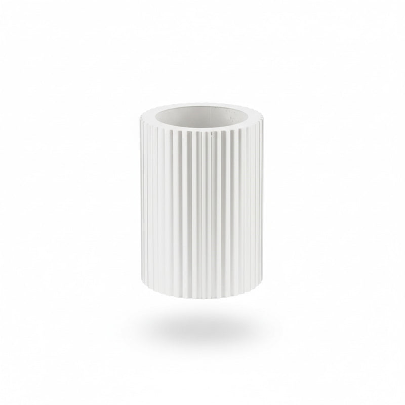 Dainolite Fabiana 5in 1-Light LED Cylinder Flush Mount | Transitional Matte White Metal and White Acrylic | Hallway & Office | 5 x | Model FBN-515LEDFH-MW