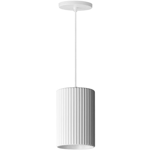 Dainolite Fabiana 5in 1-Light LED Pendant | Transitional Matte White Metal and Acrylic | Kitchen & Bathroom | 5 x 5 x 8 in | Model FBN-515LEDP-MW