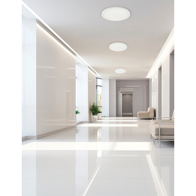 Dainolite Franchesa 12in 1-Light LED Flush Mount | Contemporary Matte White and White Acrylic | Bedroom & Hallway & Foyer | Model FCA-1225LEDFH-MW