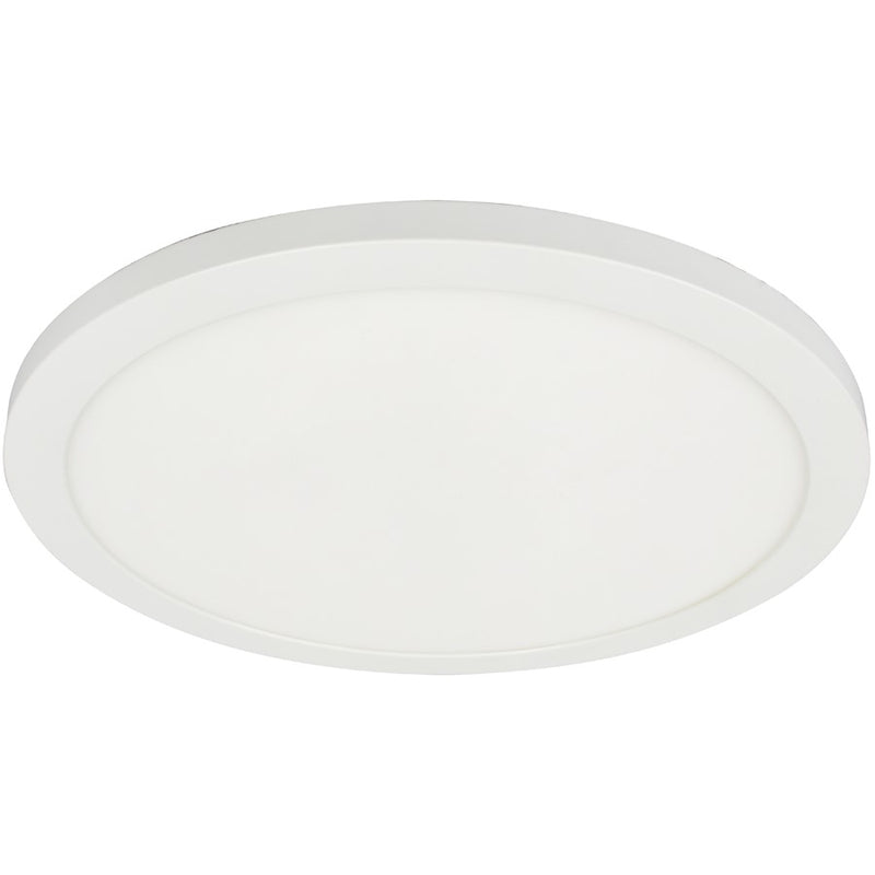 Dainolite Franchesa 16in 1-Light LED Flush Mount | Contemporary Matte White and White Acrylic | Bedroom & Hallway | 3300lm | Model FCA-1630LEDFH-MW