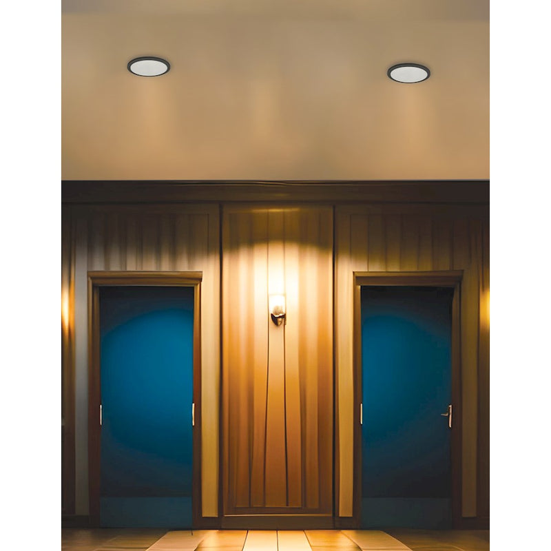 Dainolite Franchesa 1 Light 5" Flush Mount, Matte Black/White